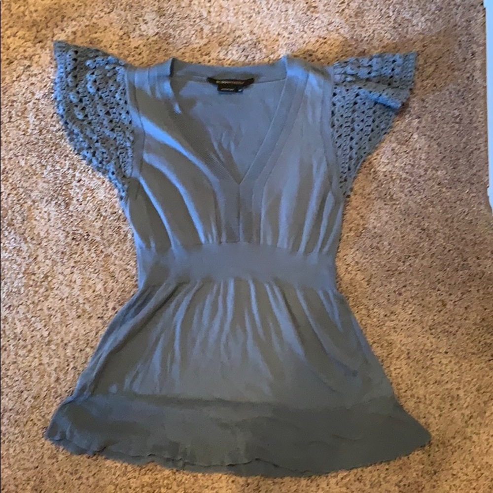 BCBG crochet cap sleeve top